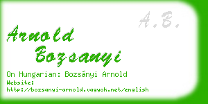 arnold bozsanyi business card