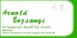 arnold bozsanyi business card